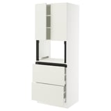 SEKTION / MAXIMERA Hi cb f micro w 2 drawers/2 doors, white/Veddinge white, 30x24x80 "