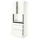 SEKTION / MAXIMERA Hi cb f micro w 3 drawers/2 doors, white/Aspudden matte white, 30x24x80 "