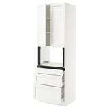 SEKTION / MAXIMERA Hi cb f micro w 3 drawers/2 doors, white Enköping/white wood effect, 30x24x90 "