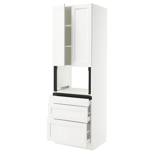 SEKTION white cabinet: modern, wall-mounted kitchen unit with drawers and doors, slim design.