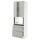 SEKTION / MAXIMERA Hi cb f micro w 3 drawers/2 doors, white/Havstorp light gray, 30x24x90 "