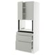 SEKTION / MAXIMERA Hi cb f micro w 3 drawers/2 doors, white/Havstorp light gray, 30x24x80 "
