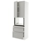 SEKTION / MAXIMERA Hi cb f micro w 3 drawers/2 doors, white/Lerhyttan light gray, 30x24x90 "