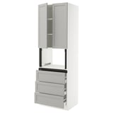 SEKTION / MAXIMERA Hi cb f micro w 3 drawers/2 doors, white/Lerhyttan light gray, 30x24x90 "