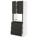 SEKTION / MAXIMERA Hi cb f micro w 3 drawers/2 doors, white/Upplöv matte anthracite, 30x24x80 "