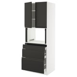 SEKTION / MAXIMERA Hi cb f micro w 3 drawers/2 doors, white/Upplöv matte anthracite, 30x24x80 "