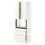 SEKTION / MAXIMERA Hi cb f micro w 3 drawers/2 doors, white/Vallstena white, 30x24x90 "