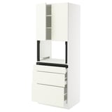 SEKTION / MAXIMERA Hi cb f micro w 3 drawers/2 doors, white/Vallstena white, 30x24x80 "