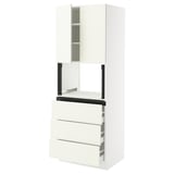 SEKTION / MAXIMERA Hi cb f micro w 3 drawers/2 doors, white/Vallstena white, 30x24x80 "