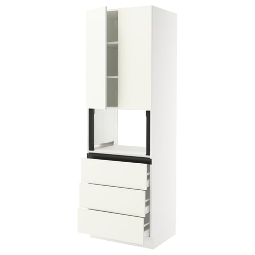 SEKTION kitchen cabinet: white, modern design with sleek drawers and high cabinet.