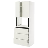 SEKTION / MAXIMERA Hi cb f micro w 3 drawers/2 doors, white/Veddinge white, 30x24x80 "
