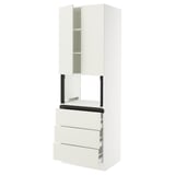SEKTION / MAXIMERA Hi cb f micro w 3 drawers/2 doors, white/Veddinge white, 30x24x90 "