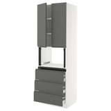 SEKTION / MAXIMERA Hi cb f micro w 3 drawers/2 doors, white/Voxtorp dark gray, 30x24x90 "