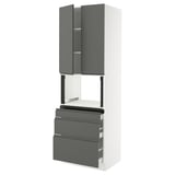 SEKTION / MAXIMERA Hi cb f micro w 3 drawers/2 doors, white/Voxtorp dark gray, 30x24x90 "