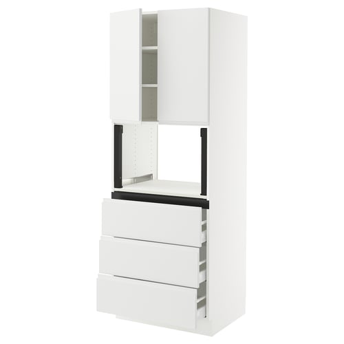 Ikea SEKTION kitchen unit with tall cabinet, countertop, and drawers in minimalist style.