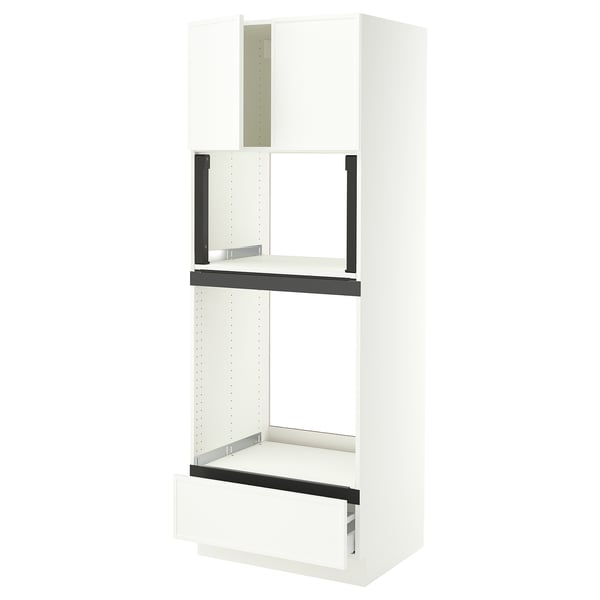 SEKTION / MAXIMERA Hi cb f oven/micro w drawer/2 doors, white/Aspudden matte white, 30x24x80 "