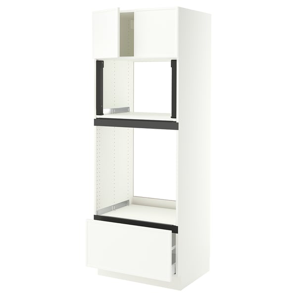 SEKTION / MAXIMERA Hi cb f oven/micro w drawer/2 doors, white/Aspudden matte white, 30x24x80 "