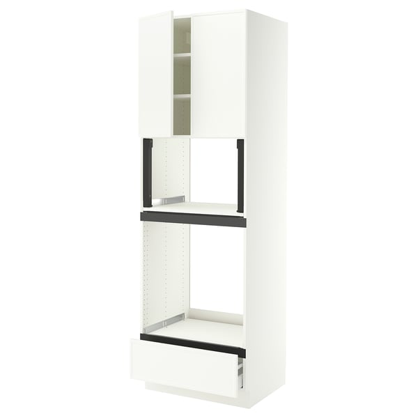 SEKTION / MAXIMERA Hi cb f oven/micro w drawer/2 doors, white/Aspudden matte white, 30x24x90 "