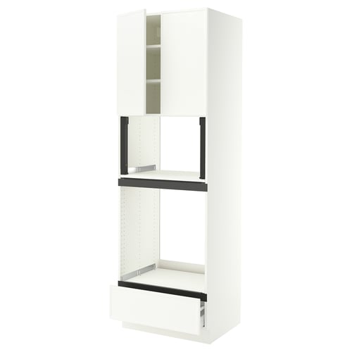 SEKTION / MAXIMERA Hi cb f oven/micro w drawer/2 doors, white/Aspudden matte white, 30x24x90 "