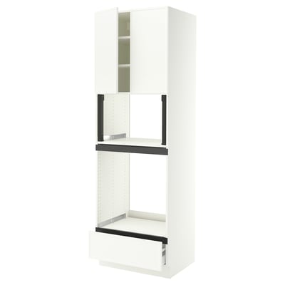 SEKTION / MAXIMERA Hi cb f oven/micro w drawer/2 doors, white/Aspudden matte white, 30x24x90 "