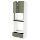 SEKTION / MAXIMERA Hi cb f oven/micro w drawer/2 doors, white/Axstad gray-green, 30x24x90 "