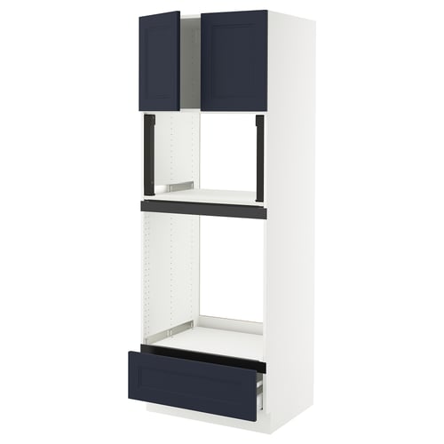 Ikea SEKTION kitchen unit in blue with white, modern design.