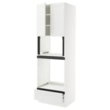 SEKTION / MAXIMERA Hi cb f oven/micro w drawer/2 doors, white/Axstad matte white, 30x24x90 "
