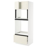 SEKTION / MAXIMERA Hi cb f oven/micro w drawer/2 doors, white/Bodbyn off-white, 30x24x80 "