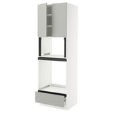 SEKTION / MAXIMERA Hi cb f oven/micro w drawer/2 doors, white/Havstorp light gray, 30x24x90 "