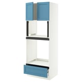 SEKTION / MAXIMERA Hi cb f oven/micro w drawer/2 doors, white/Lerhyttan blue, 30x24x80 "