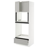 SEKTION / MAXIMERA Hi cb f oven/micro w drawer/2 doors, white/Lerhyttan light gray, 30x24x80 "
