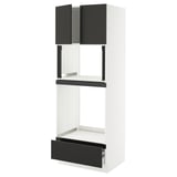 SEKTION / MAXIMERA Hi cb f oven/micro w drawer/2 doors, white/Nickebo matte anthracite, 30x24x80 "