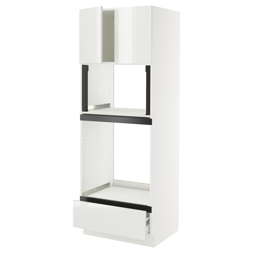 SEKTION high gloss white kitchen unit, modern design.