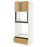 SEKTION / MAXIMERA Hi cb f oven/micro w drawer/2 doors, white/Sinarp oak veneer, 30x24x80 "