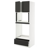 SEKTION / MAXIMERA Hi cb f oven/micro w drawer/2 doors, white/Upplöv matte anthracite, 30x24x80 "