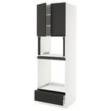 SEKTION / MAXIMERA Hi cb f oven/micro w drawer/2 doors, white/Upplöv matte anthracite, 30x24x90 "