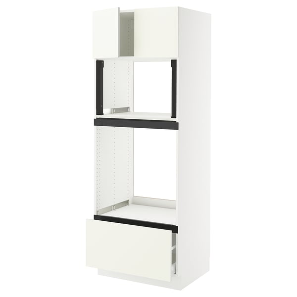 SEKTION / MAXIMERA Hi cb f oven/micro w drawer/2 doors, white/Vallstena white, 30x24x80 "