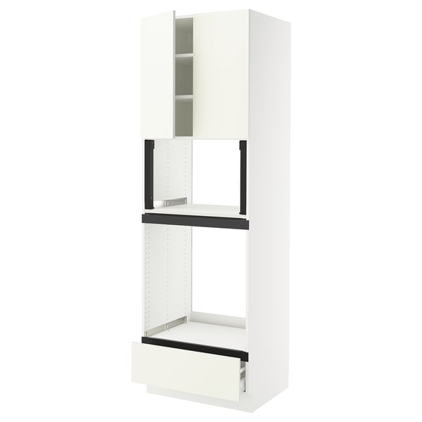 SEKTION / MAXIMERA Hi cb f oven/micro w drawer/2 doors, white/Vallstena white, 30x24x90 "