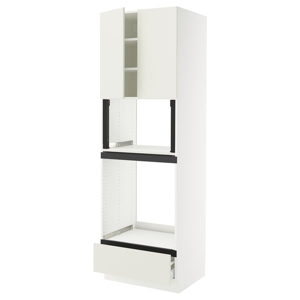 SEKTION / MAXIMERA Hi cb f oven/micro w drawer/2 doors, white/Veddinge white, 30x24x90 "