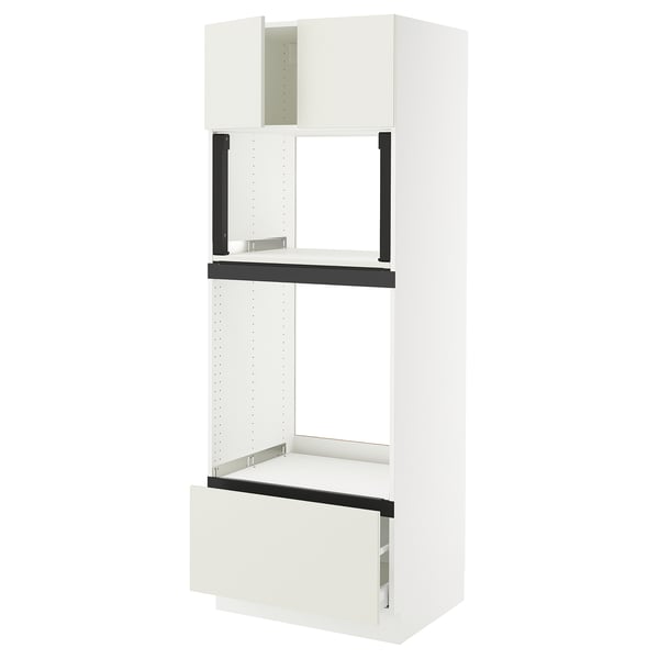 SEKTION / MAXIMERA Hi cb f oven/micro w drawer/2 doors, white/Veddinge white, 30x24x80 "