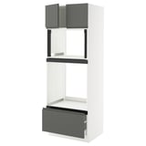SEKTION / MAXIMERA Hi cb f oven/micro w drawer/2 doors, white/Voxtorp dark gray, 30x24x80 "