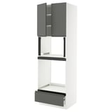 SEKTION / MAXIMERA Hi cb f oven/micro w drawer/2 doors, white/Voxtorp dark gray, 30x24x90 "