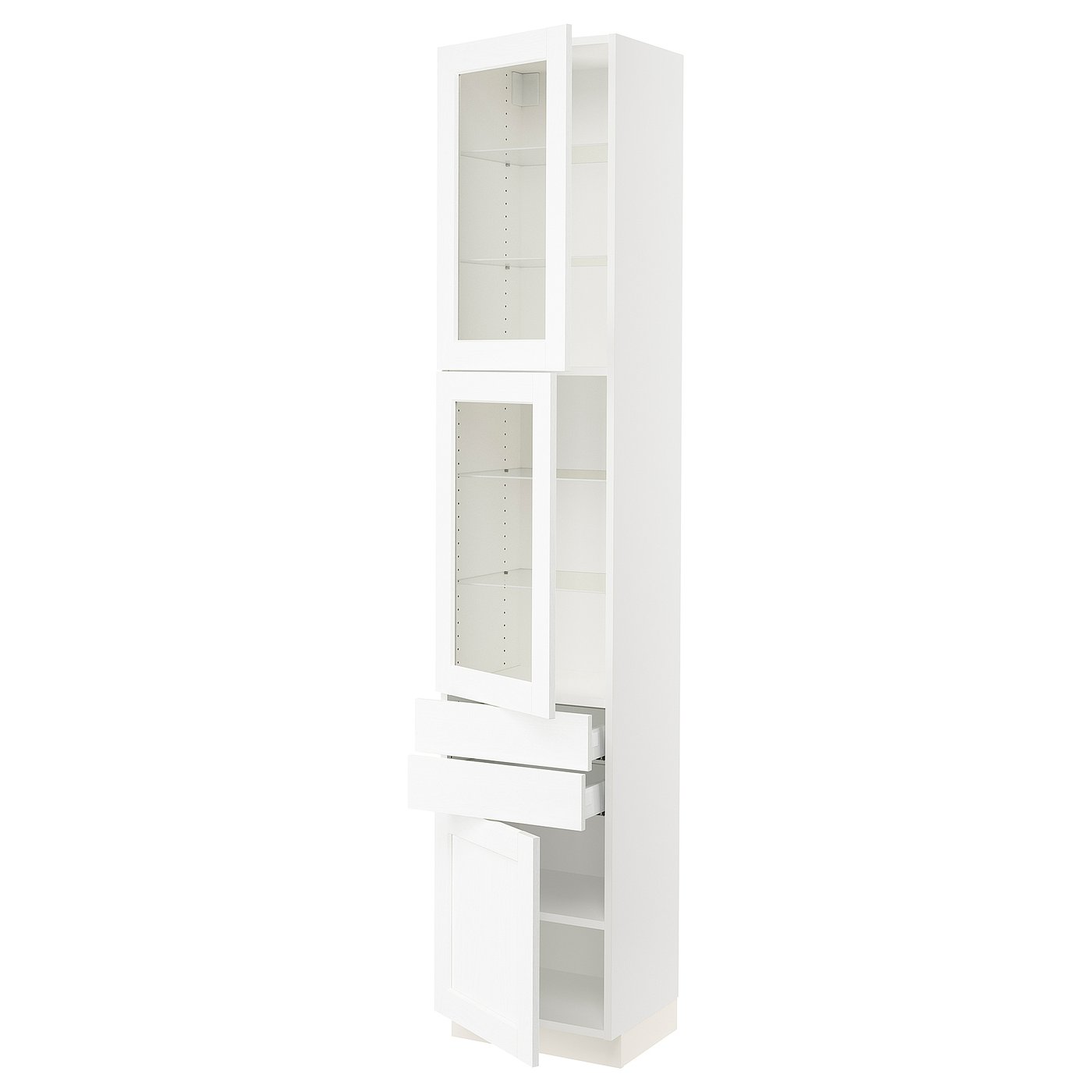 SEKTION / MAXIMERA hi cb w 2 glass drs/2 drwrs/1 dr, white Enköping
