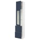 SEKTION / MAXIMERA Hi cb w glass dr/2 drawers/1 door, white Axstad/matte blue, 18x15x90 "