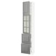 SEKTION / MAXIMERA Hi cb w glass dr/2 drawers/1 door, white/Bodbyn gray, 15x15x80 "