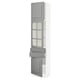 SEKTION / MAXIMERA Hi cb w glass dr/2 drwrs/2 doors, white/Bodbyn gray, 18x15x80 "
