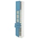 SEKTION / MAXIMERA Hi cb w glass dr/2 drwrs/2 doors, white/Lerhyttan blue, 15x15x80 "