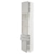 SEKTION / MAXIMERA Hi cb w glass dr/2 drwrs/2 doors, white/Lerhyttan light gray, 18x15x90 "