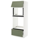 SEKTION / MAXIMERA High cab f mic/ov+drw/dr w push-op, white/Axstad gray-green, 30x24x80 "