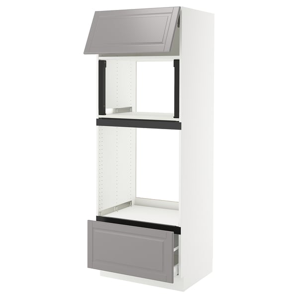 SEKTION / MAXIMERA High cab f mic/ov+drw/dr w push-op, white/Bodbyn gray, 30x24x80 "